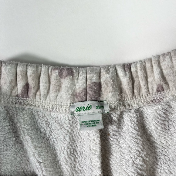 Aerie Terrycloth Leopard Printed Elastic Stretch Waist Lounge Sweatshorts XS - Picture 3 of 4